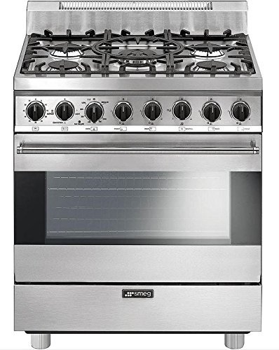 Smeg C30GGXU1 30" Free Standing Gas Range with 5 Gas Burners and 3 Cooking Modes, Stainless Steel