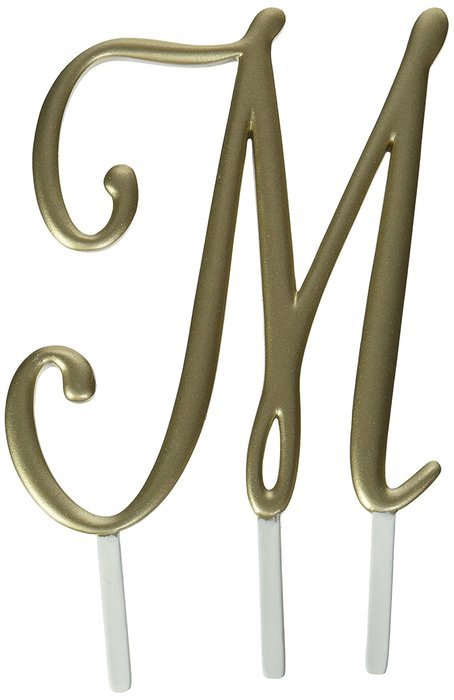 Lillian Rose Monogram Letter, Letter M, 5-Inch, Gold