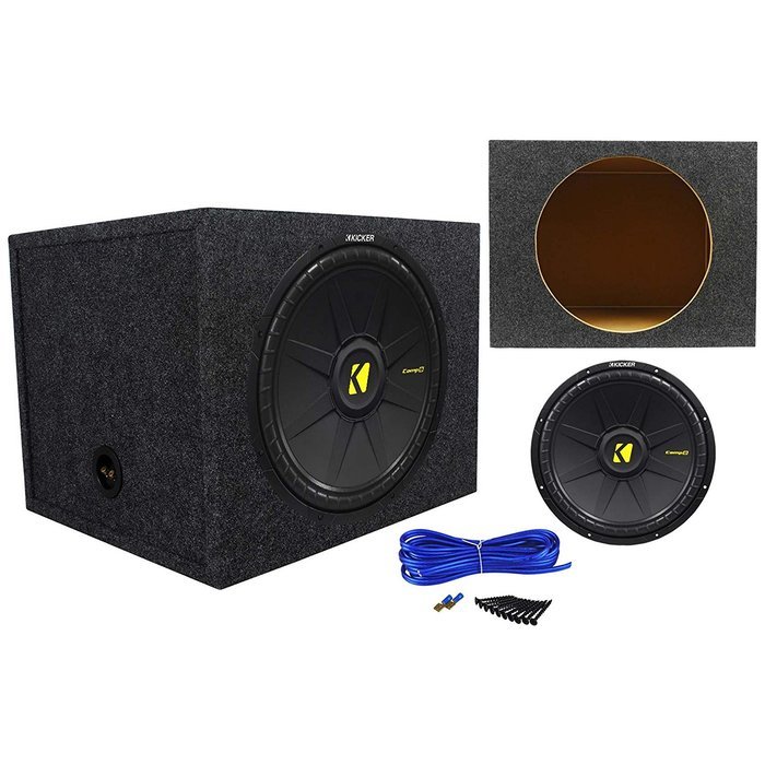 Kicker 40CWD154 CompD 15" 1200W Car Audio Subwoofer+Sealed Sub Box Enclosure N8