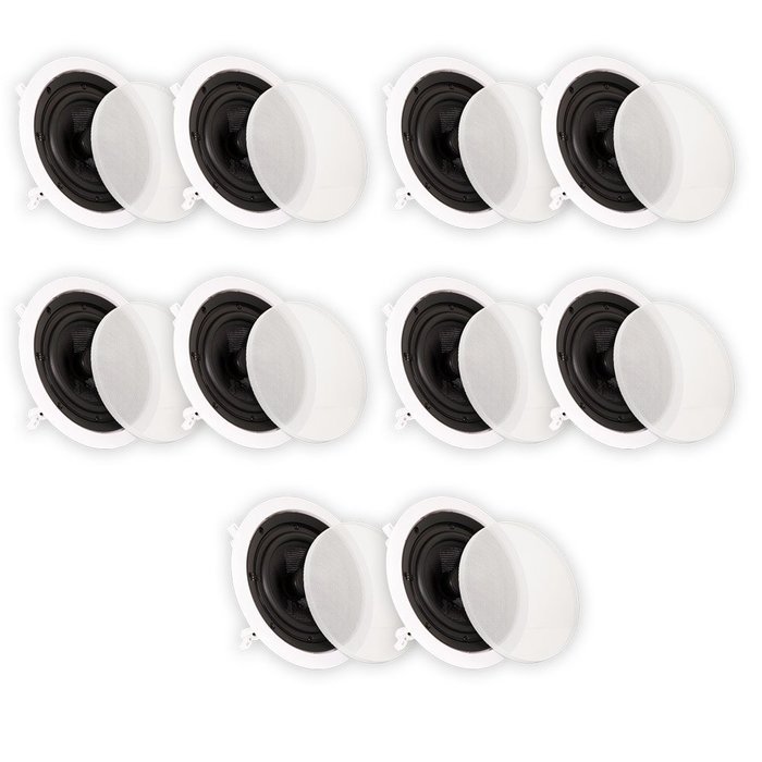 Theater Solutions TSS6C In Ceiling 6.5" Speakers Surround Sound Home Theater Deluxe 5 Pair Pack 5TSS6C