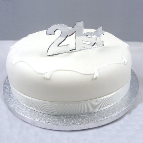 21st Cake Topper Mirror - 6cm with 4cm spike
