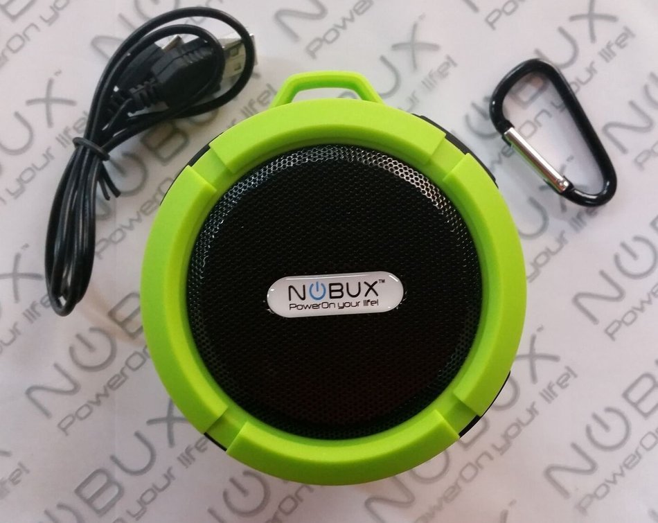 NOBUX SOUND-PUCK GREEN WIRELESS SPEAKER, WEATHER POOF IP65 + 3.3' Sync Charger Cable Micro USB + Dual usb wall... N3