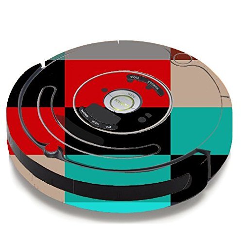 Skin Decal Vinyl Wrap For IRobot Roomba 650 655 Vacuum / Colorful Boxes Checkers