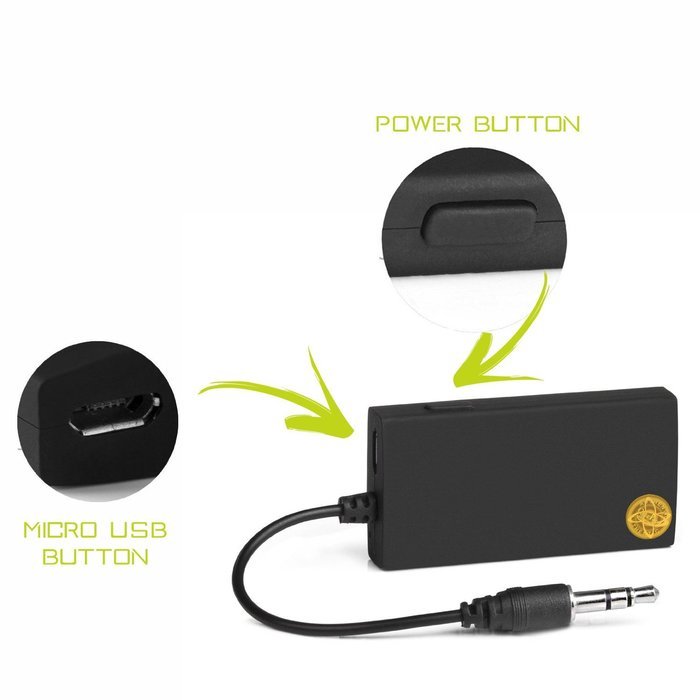 High Quality 2-in-1 Bluetooth Adapter Bluetooth Transmitter and Bluetooth Receiver w/ 3.5mm Cable Jack (Black)