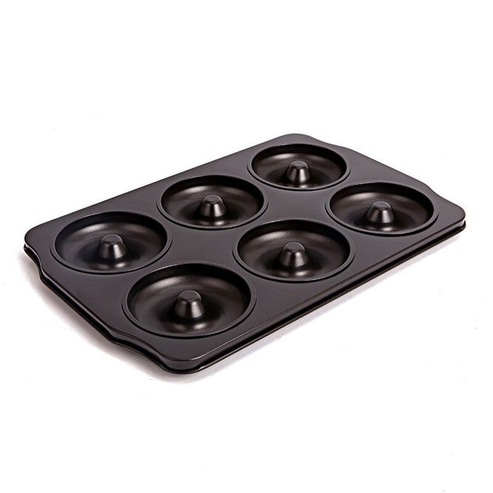 MyLifeUNIT Carbon Steel 6 Cavity Donut Pan, Non Stick Donut Pan Large N6
