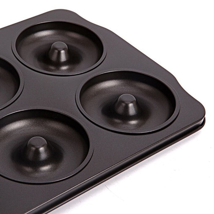 MyLifeUNIT Carbon Steel 6 Cavity Donut Pan, Non Stick Donut Pan Large N7