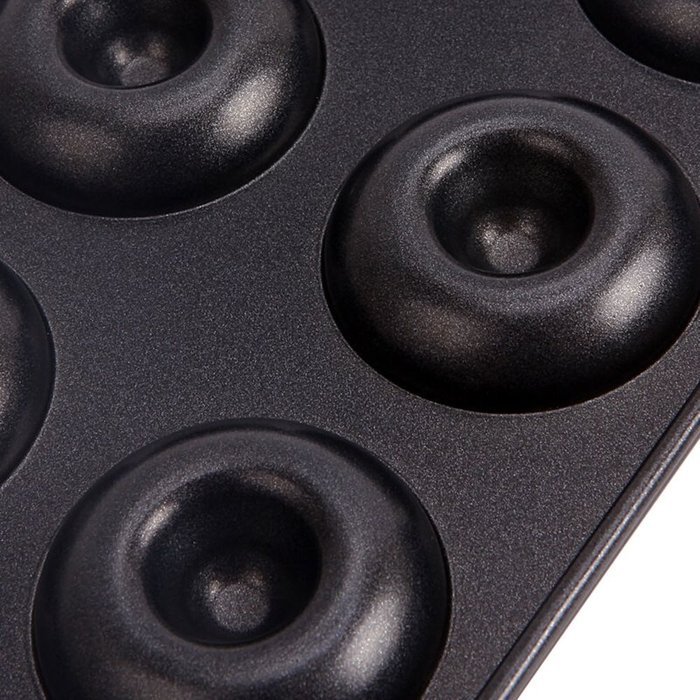 MyLifeUNIT Carbon Steel 12 Cavity Donut Pan, Non Stick Donut Pan Mini N3