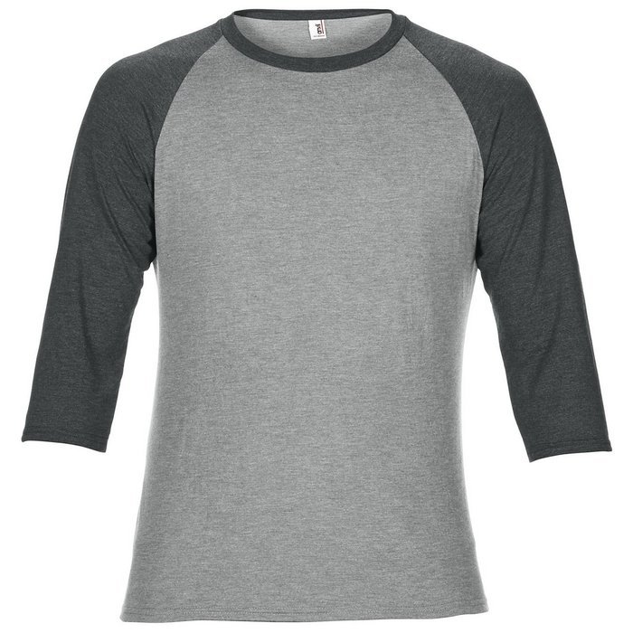 Anvil Unisex Two Tone Tri-Blend 3/4 Sleeve Raglan T-Shirt (M) (Heather Gray/Dark Green)