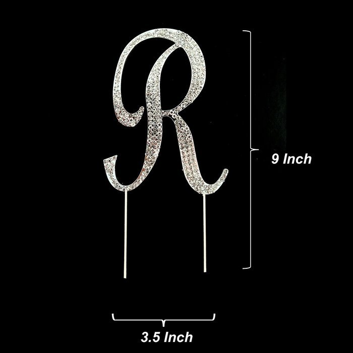 Letter L Rhinestone Crystal Cake Topper Silver, Numbers, Letters for Wedding, Birthday, Anniversary, Party. Shine... N40