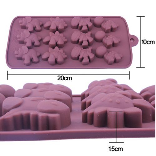 ACE 12in1 Mixed Dinosaur Shape Silicone Choco Cake Jelly Cookie Mold Pan Mould N2