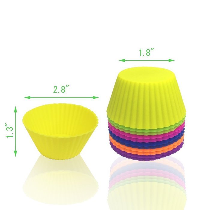 Silicone Muffin Pans, JamHoo 12 Cup Premium Large Cupcake Pan & 12 Reusable Vibrant Muffin Molds / Baking Cups...