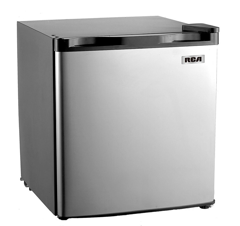 RCA RFR180 1.6-1.7 Cubic Foot Fridge with Spotless Steel Door, Stainless Steel N8