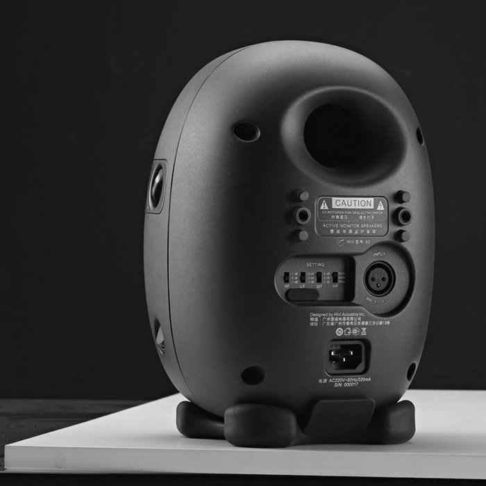 HiVi Swans - X4 - 2.0 Active Studio Monitors for Recording and Playback - Resonance Minimizing Ovoid Cabinet -... N3