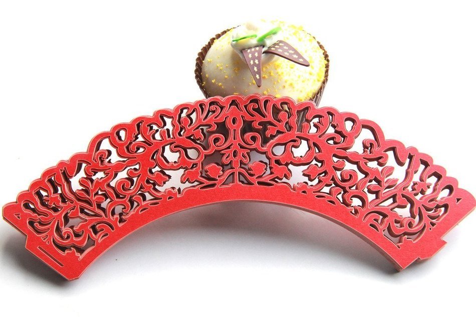 Kuke 24 pcs Mysterious Ancient China Ghost Laser Cut Cupcake Wrappers Cupcake Liners Muffin Container for Baby...
