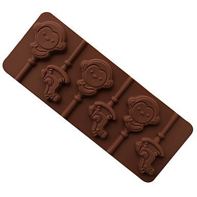 Sher 1PCS Rabbit & Monkey Shape For Chocolate Lollipop Mold, Cake Tools, Cookie , Jelly, Ice Mold Food Grade Silicone N3
