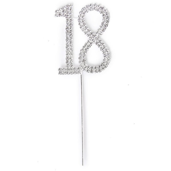 18th Anniversary Birthday Party Rhinestone Cake Topper N5