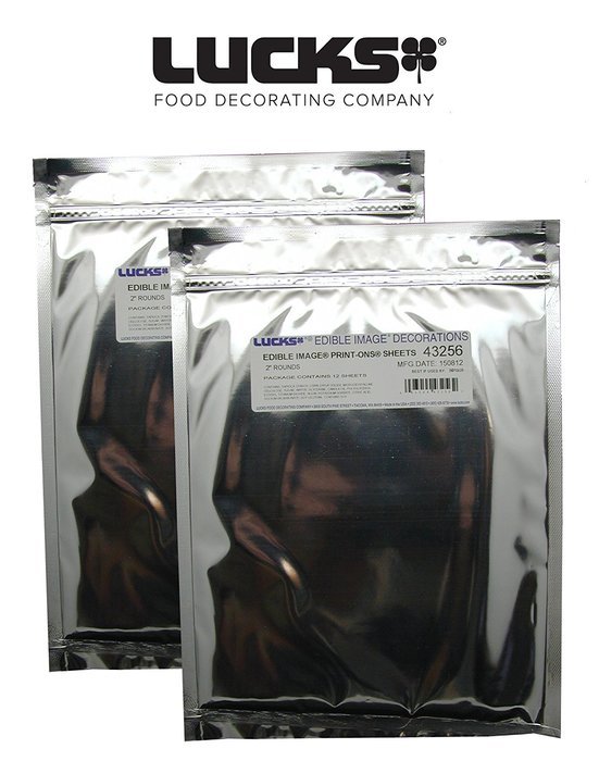 Lucks 43256 2" Rounds Edible Image Print-Ons Sheets (12 sheets per pack x 2)