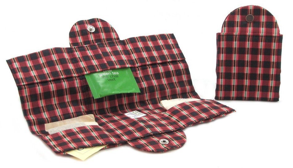 Tea Travel Compartment Wallet (Modern Cherries) N2