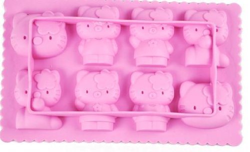 New Hello Kitty Ice Cube Tray 8-tray Pink Silicone Ice Mold Party Favor ...