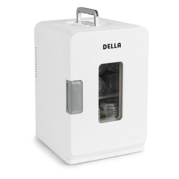 Della Portable Mini Fridge Camper RV Dorn Home Office Boat, LCD Cooler and Warmer 15L -White N3