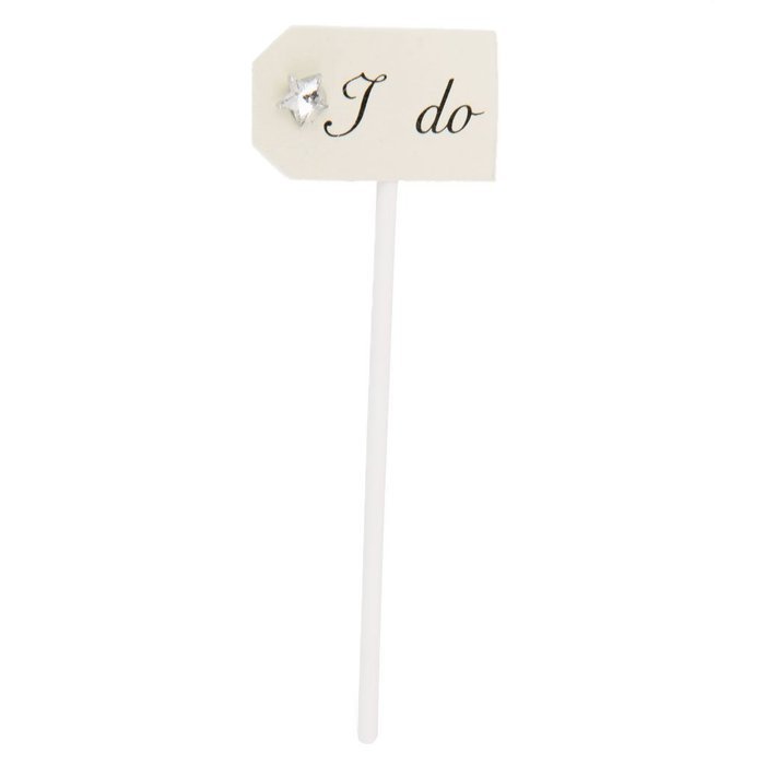 Paper Star I do Cake Topper Cupcake Pick Wedding Party Decor Pack of 10 - Beige N14