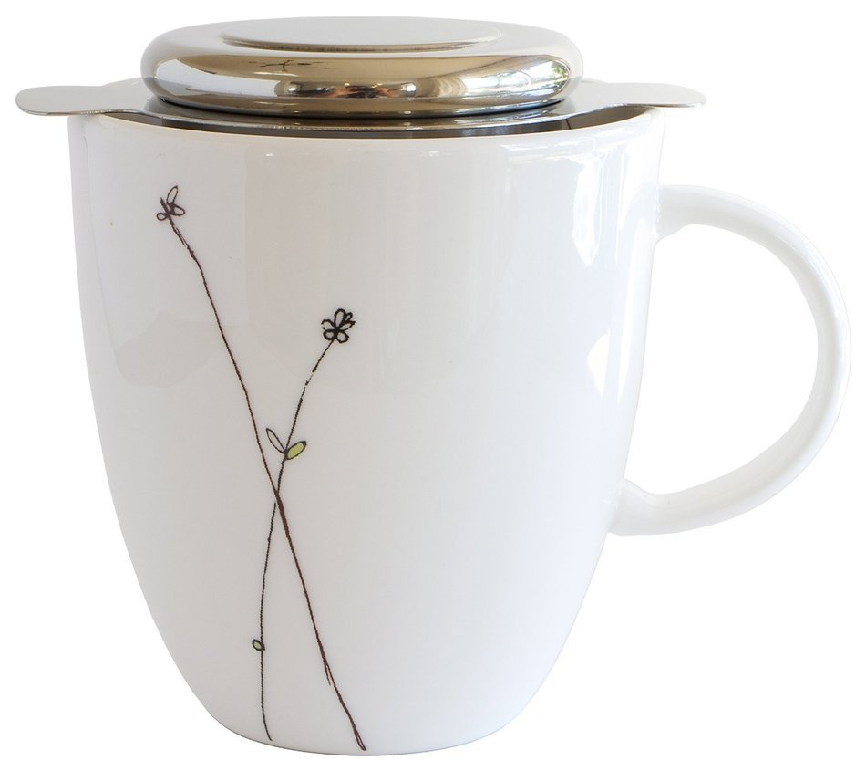 Clairty Brew-in-mug Teapot Extra Fine Mesh Tea Strainer Infuser Steeper with Lid and Handle for Loose Leaf Grain... N9