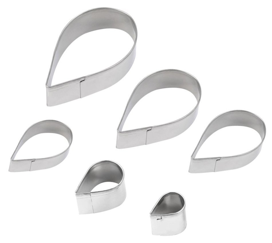 BleuMooCake Decorating 6 Pcs Fondant Sugarcraft Cutters Tools 6pcs/set Rose Petal Mold Mould