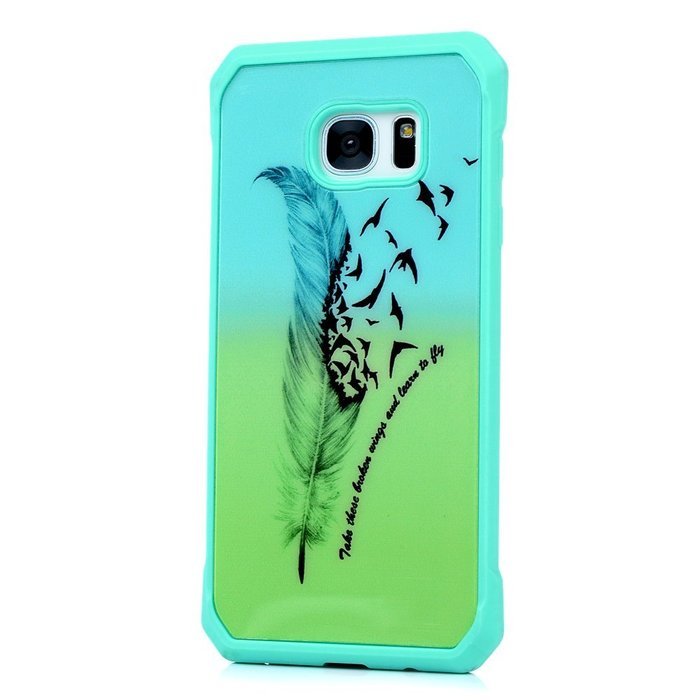 Badalink Galaxy S7 Edge Case Shockproof Drop Protection TPU Bumper Frame + Colorful Painting Hard PC Protective... N19