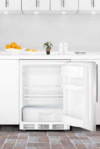 Summit FF6BI7SSHV: Commercially approved built-in undercounter all-refrigerator with stainless steel door and...