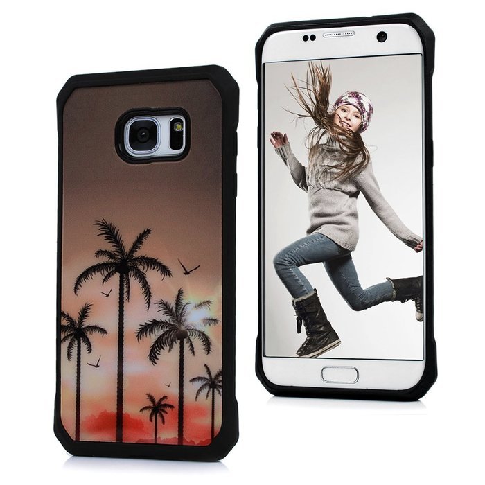 Badalink Galaxy S7 Edge Case Shockproof Drop Protection TPU Bumper Frame + Colorful Painting Hard PC Protective... N25