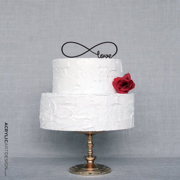 Infinity Love Cake Topper for Weddings - laser cut by Acrylic Art Design