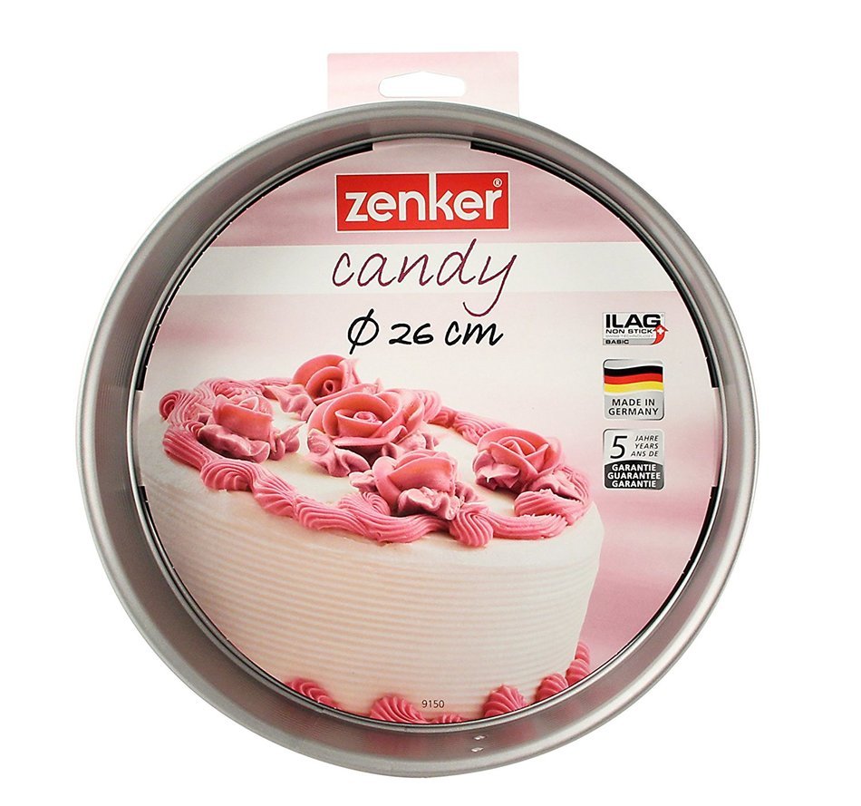Zenker 9150 Springform "Candy" With Flat Base, Pink/Silver, 10.24" N2