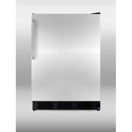 Summit AccuCold FF7B-SSTB 24" 5.5 cu. ft. Commercially Approved Compact Refrigerator with Adjustable Glass Shelves... N4