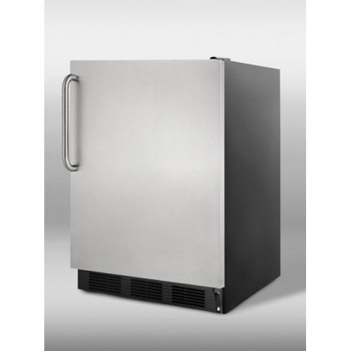 Summit AccuCold FF7B-SSTB 24" 5.5 cu. ft. Commercially Approved Compact Refrigerator with Adjustable Glass Shelves... N7