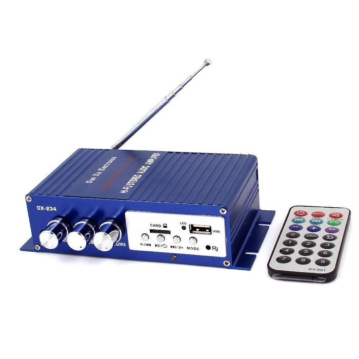 2 Channel Car Audio Amplifier w USB Card Reader