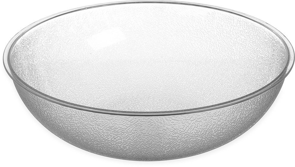 Carlisle 720807 Polycarbonate Round Pebbled Salad Bowl, 1.7 qt. Capacity, 8.75 x 2.56", Clear (Case of 12)