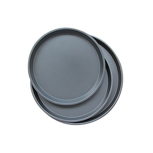 Astra Gourmet 3 Pack Pizza Pans Set Non-Stick Pizza Pan Baking Tray Carbon Steel,9/10/12-Inch