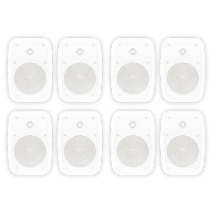 Theater Solutions TS525ODW Indoor or Outdoor Speakers Weatherproof Mountable White 4 Pair Pack N2