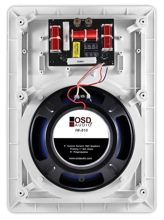 OSD Audio IW810 8-inch 3-Way Poly In-Wall Speaker Pair N4