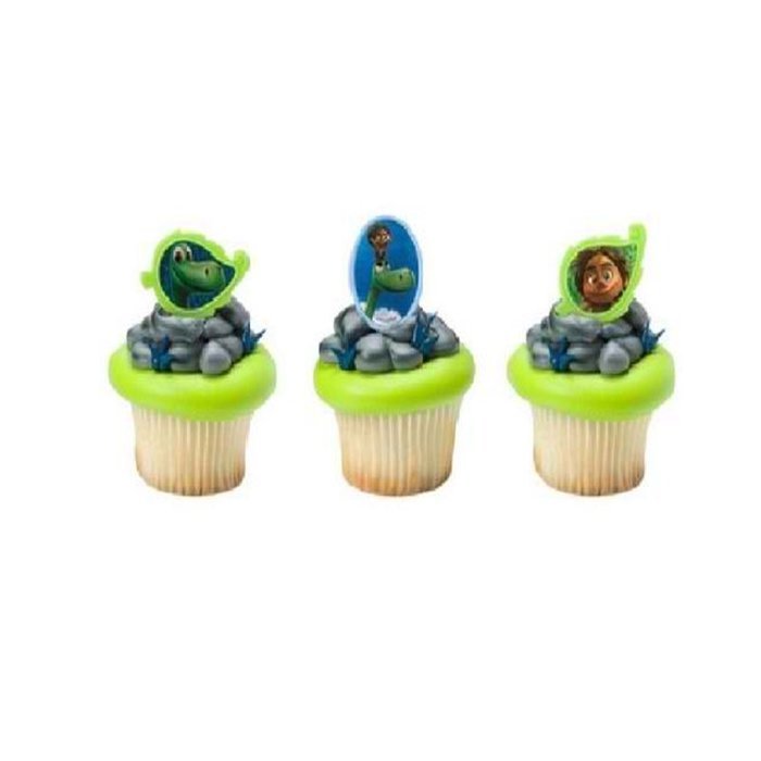 The GOOD DINOSAUR Arlo Spot 12 Birthday PARTY Cupcake Cake RINGS Toppers Favor