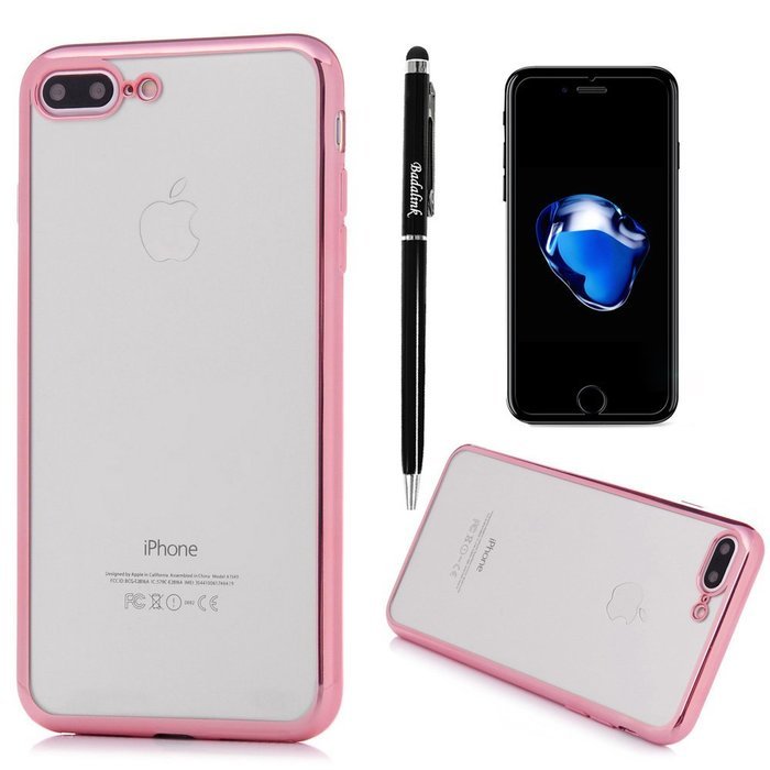 Badalink iPhone 7 Plus Case (5.5") Electroplated Plating Soft TPU Shockproof Flexible Easy Grip Crystal Clear... N15