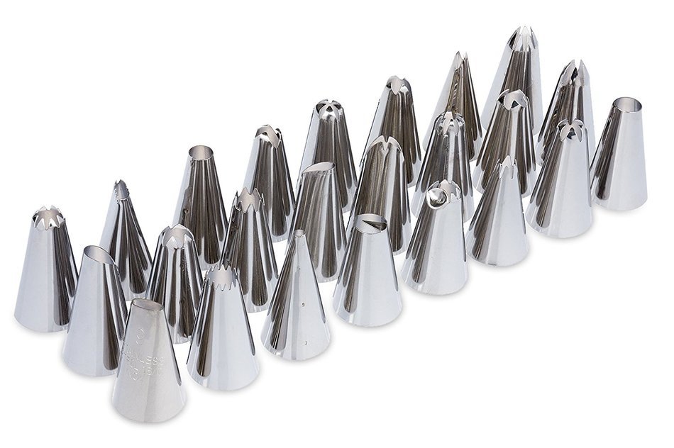 The Best 26 Piece Cake Decorating Kit With Stainless Steel Icing Tips, 1 Coupler And Slicone Pastry Bag Great...