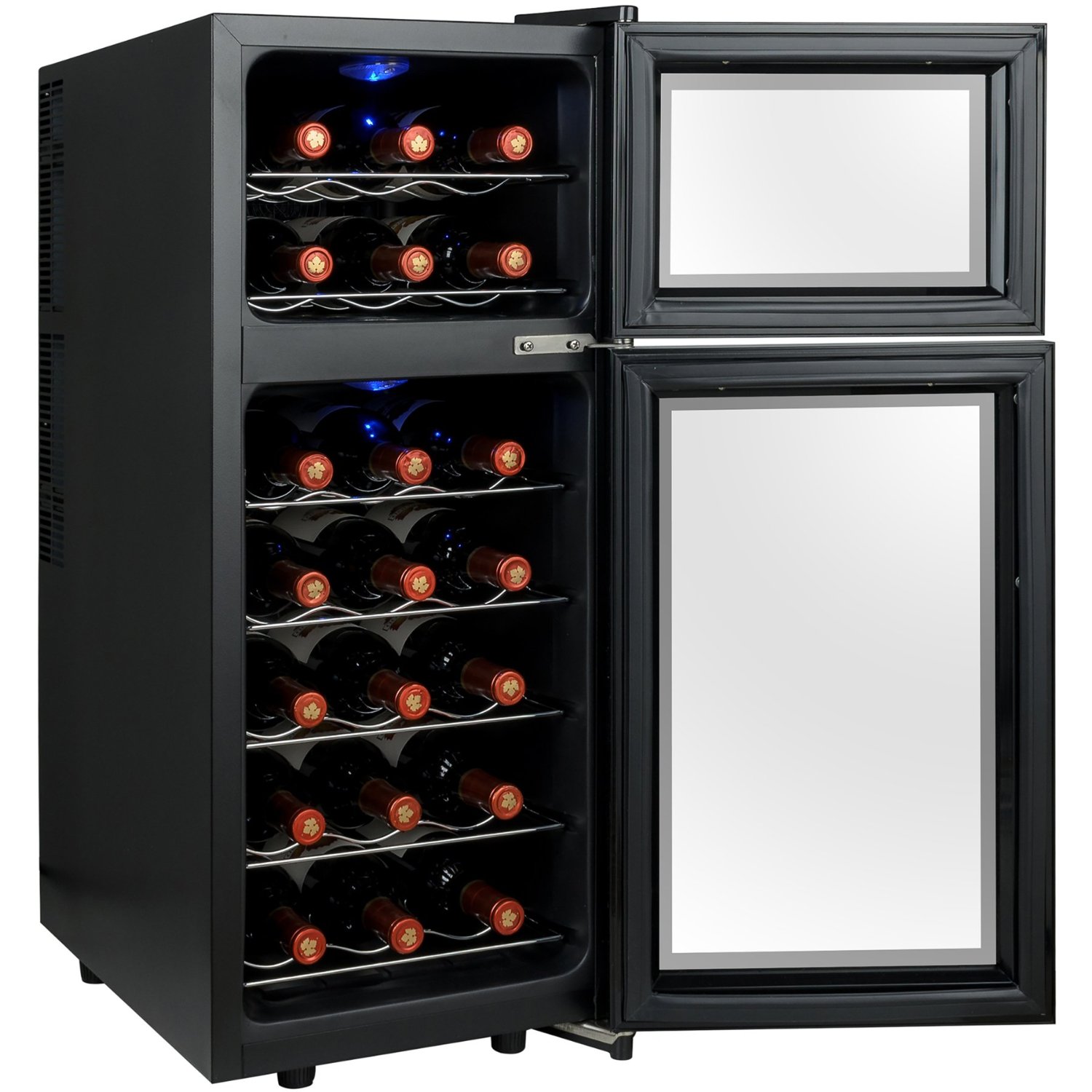 Firebird 21 Bottles Dual Zone Black Finish Touch Control Panel