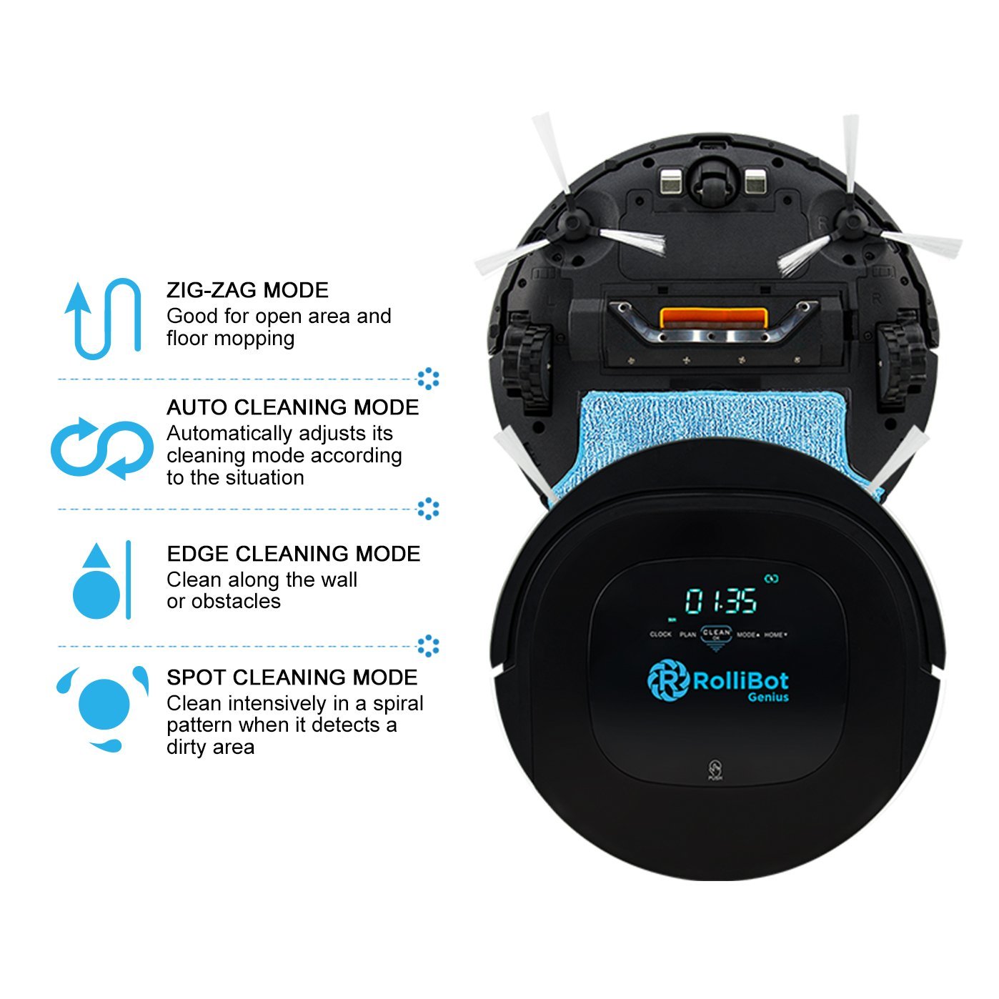 RolliBot Robot Vacuum Cleaner Sweeping, Mopping, Cleaning Vacuum