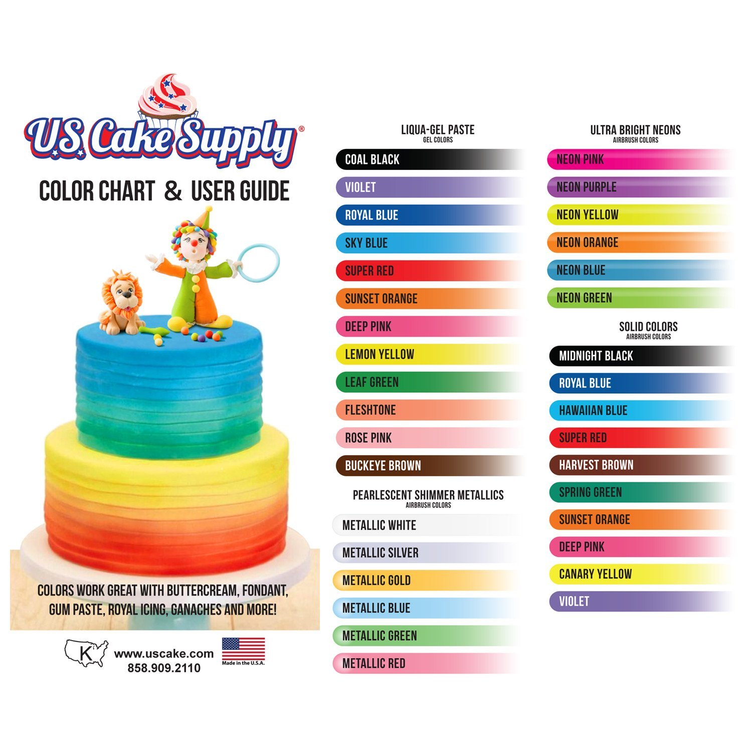 US Cake Supply by Chefmaster Airbrush Cake Color Set - The 12 Most ...