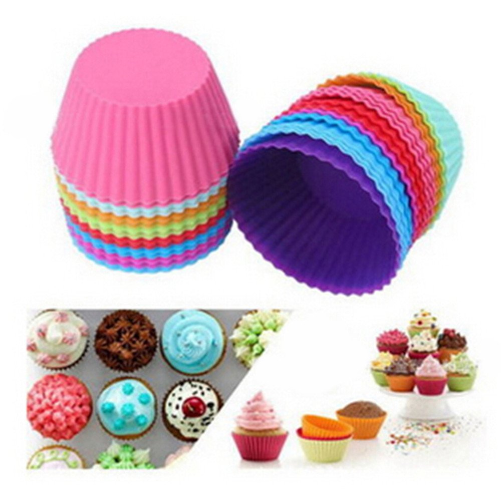 Wispun 5pcs/lot Silicone Muffin Cases Cake Cupcake Liner Baking Mold ...