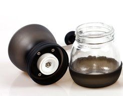 PuTwo B0140MSTO2 Coffee Grinder Burr Stainless Steel with Ceramic Hand Crank, Black N5