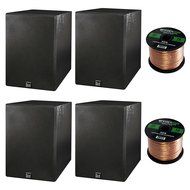 Home Theatre Speaker Package Of 4x Dual Electronics LS205EB Black Wood Grain Bookshelf Indoor/Outdoor Box Speakers...