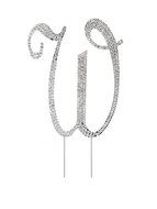 Letter L Rhinestone Crystal Cake Topper Silver, Numbers, Letters for Wedding, Birthday, Anniversary, Party. Shine... N42
