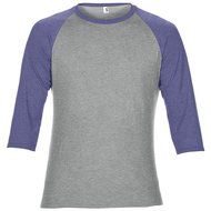 Anvil Unisex Two Tone Tri-Blend 3/4 Sleeve Raglan T-Shirt (M) (Heather Gray/Dark Green) N2